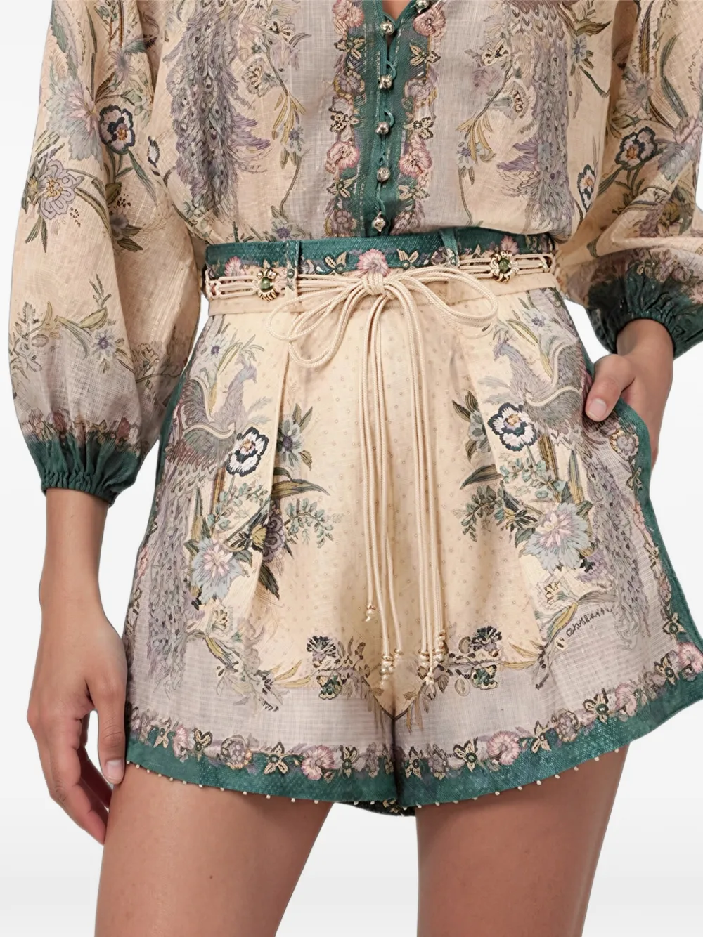 ZIMMERMANN Indra Tuck shorts Beige