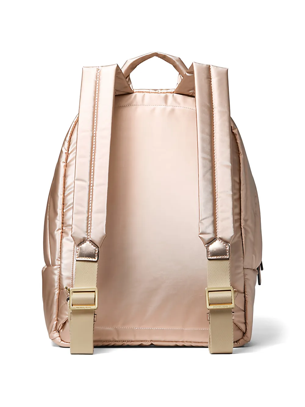 Michael Kors Rae medium gewatteerde metallic rugzak Beige