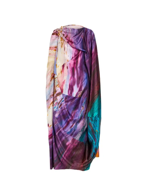 Roksanda brushstroke-print draped dress
