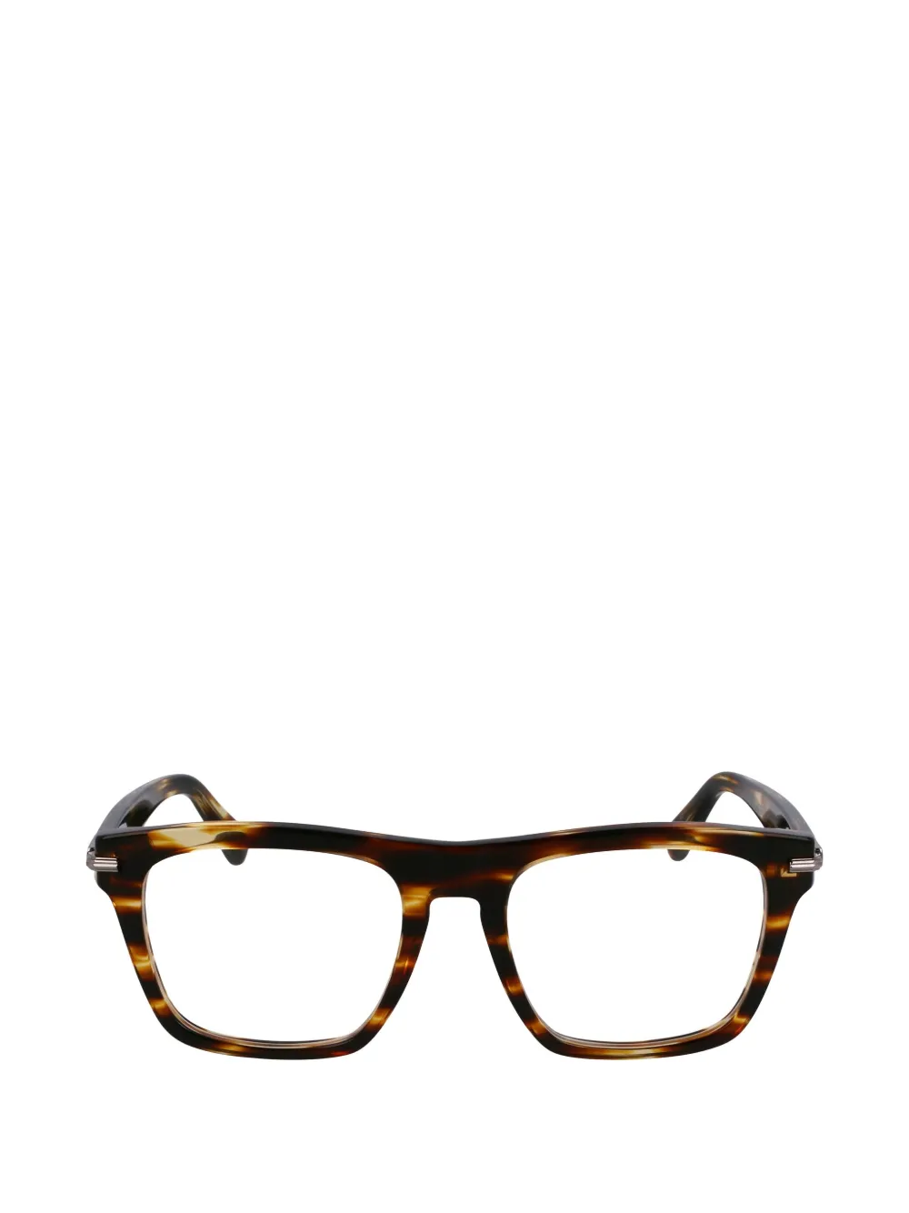 Ferragamo Eyewear square-frame striped glasses - Marrone