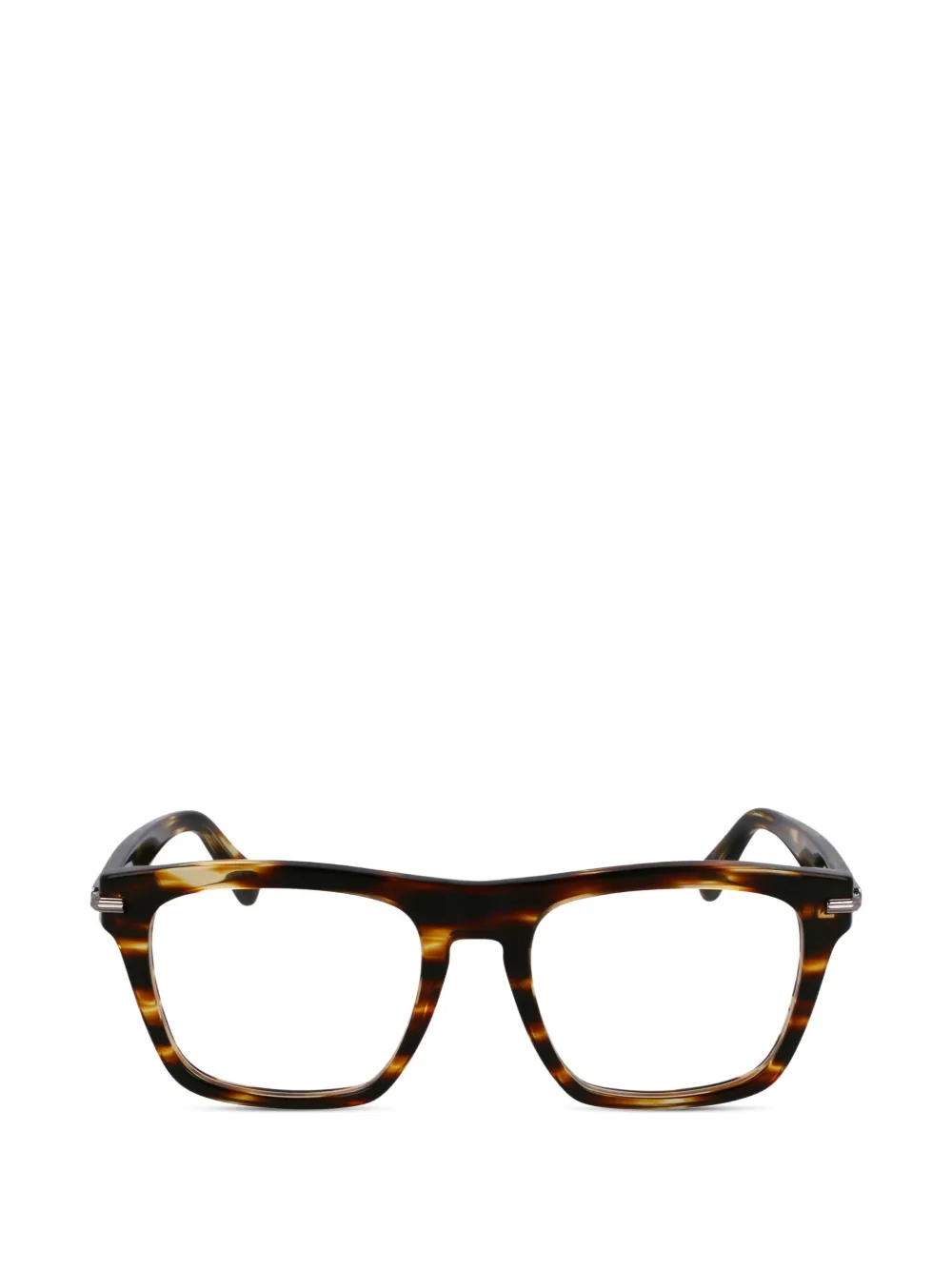 Ferragamo Eyewear square-frame striped glasses - Marrone