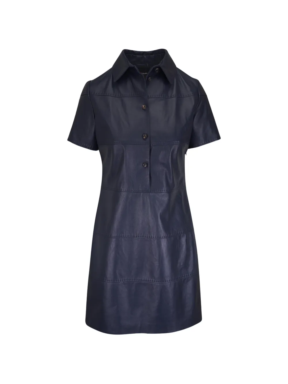 Kiton collared leather dress - Blu