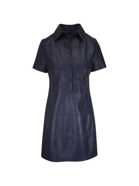 Kiton collared leather dress