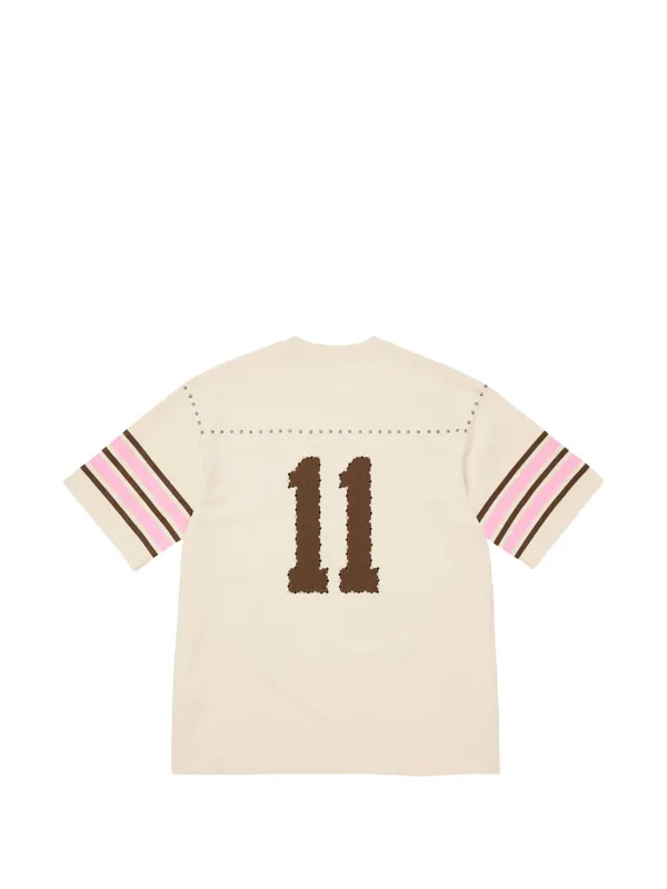 Supreme Studded striped-sleeve t-shirt | Neutrals | FARFETCH