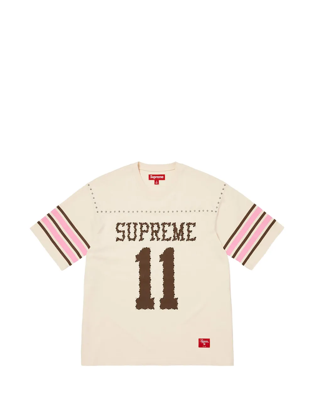 Supreme studded striped-sleeve t-shirt - Toni neutri