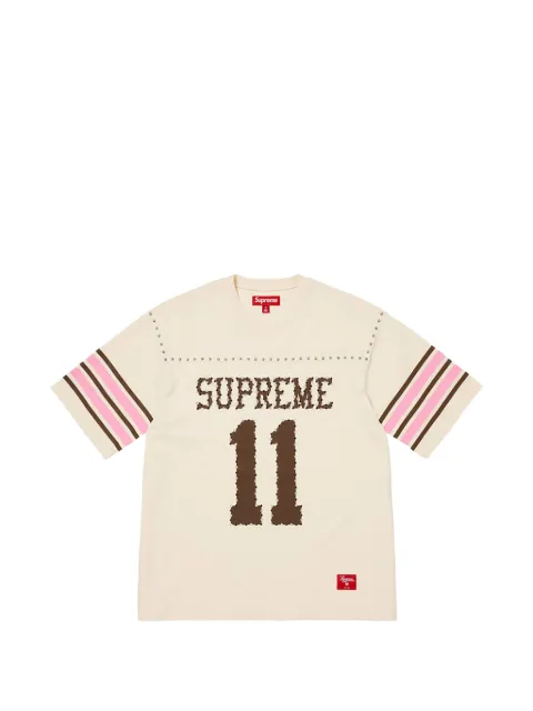 Supreme studded striped-sleeve t-shirt
