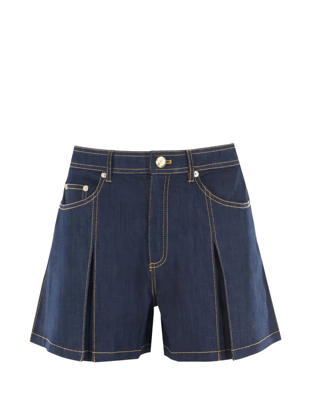Cinq A Sept Desi pleated denim shorts - Blu