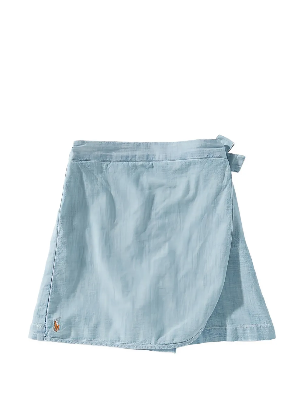 POLO RALPH LAUREN KIDS wrap-design chambray skirt - Blu
