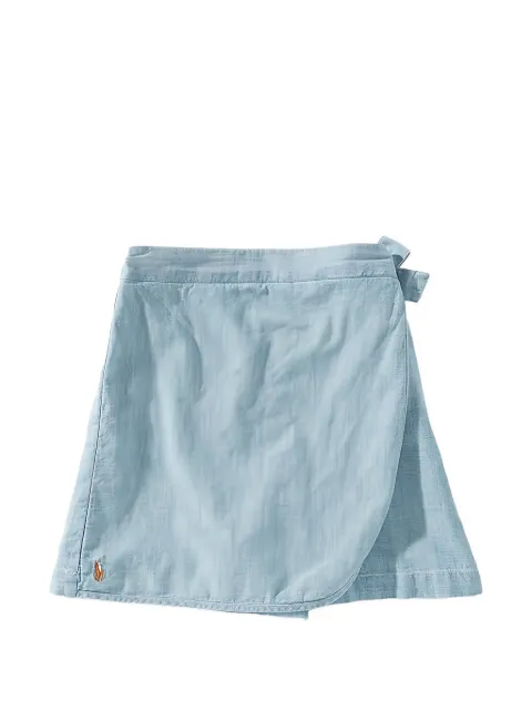 POLO RALPH LAUREN KIDS falda de chambray con diseño cruzado