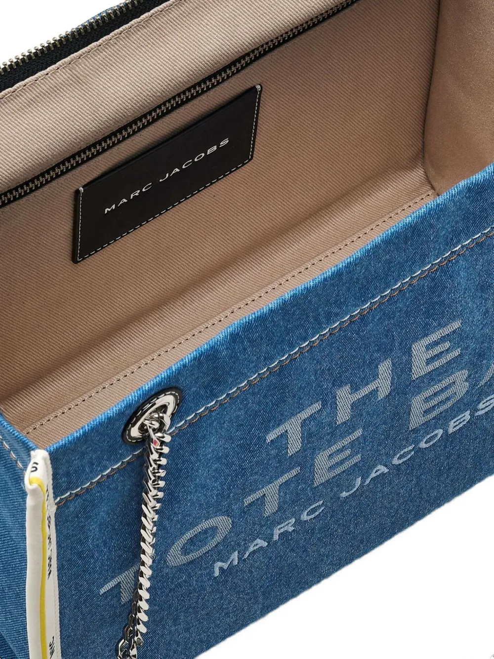 Marc Jacobs The Tote Bag denim shopper met schakelketting Blauw