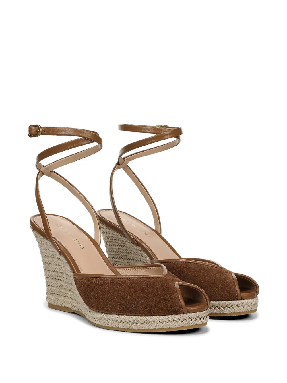 Veronica Beard Pasina suède espadrilles met sleehak Bruin