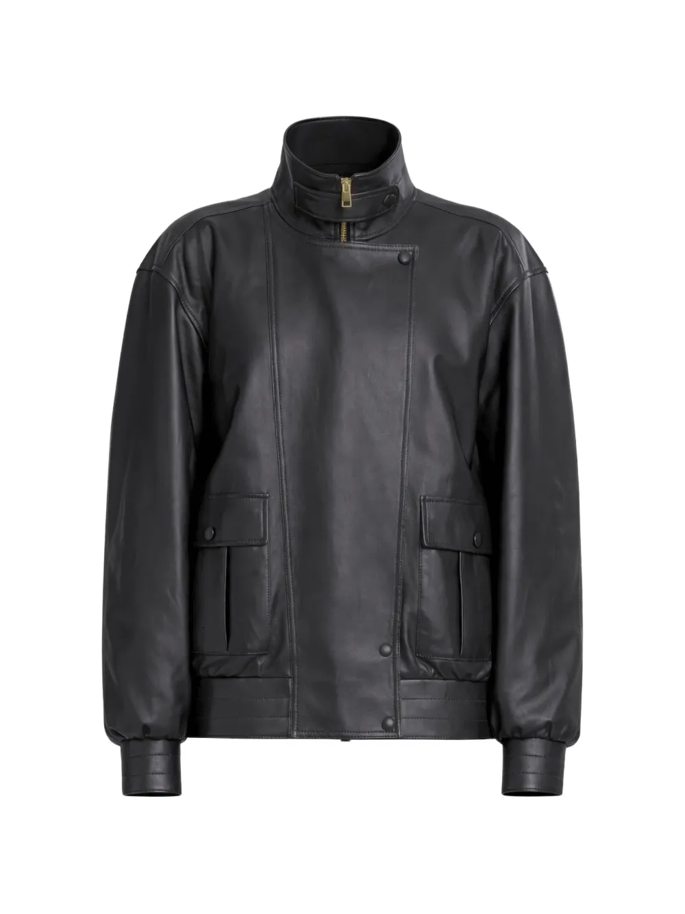 Elie Saab high-neck leather jacket - Nero