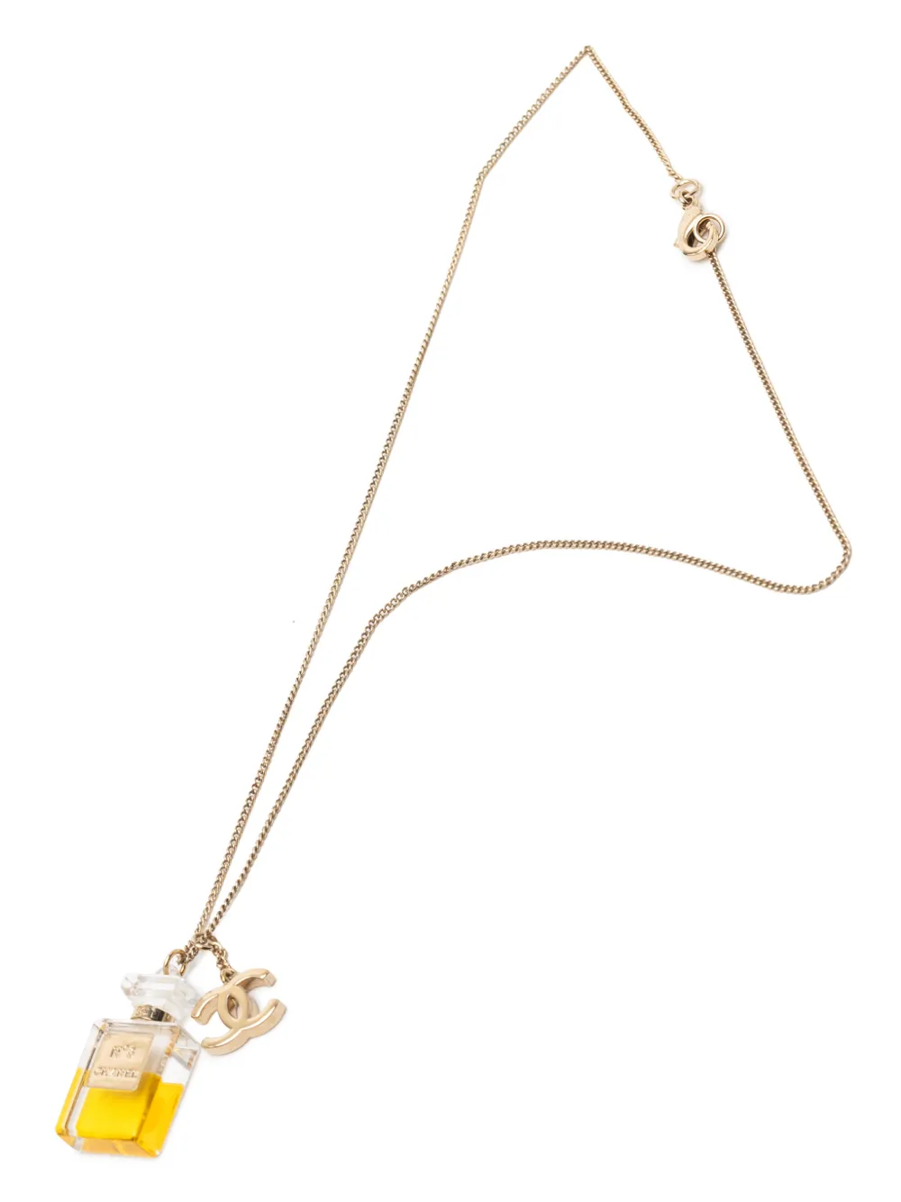 CHANEL Pre-Owned 1990-2010 CC Gold Plated No 5 Perfume Bottle Pendant Necklace costume necklace - Oro