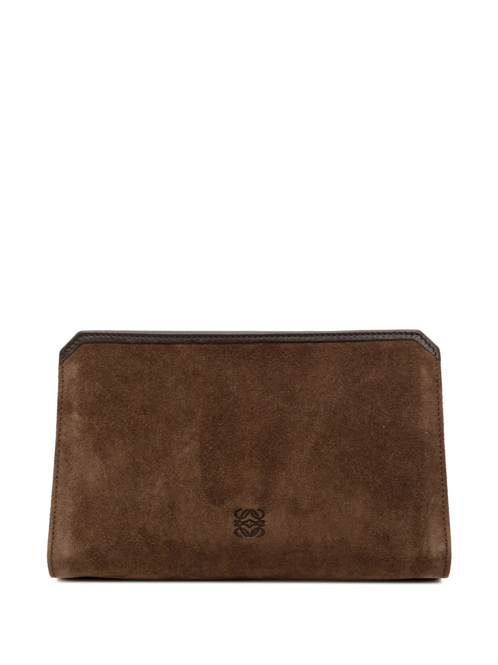 Loewe Pre-Owned 2003 Suede Anagram pouch - Marrone