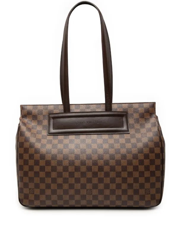 Louis Vuitton Pre-owned 2001 Damier Ebene Parioli GM Tote Bag in Brown