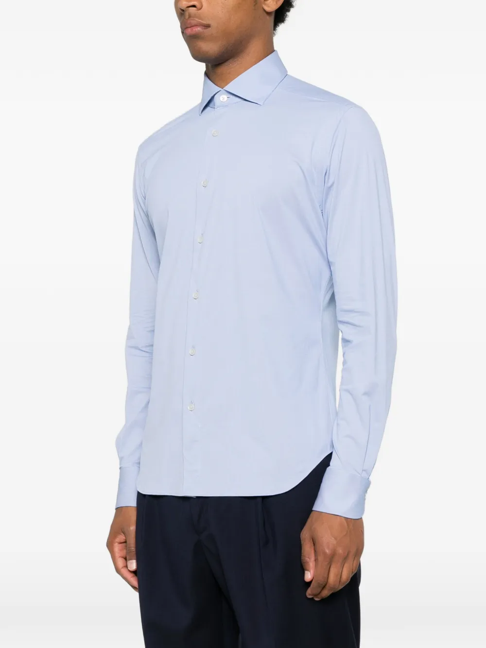 Xacus Overhemd met gespreide kraag Blauw