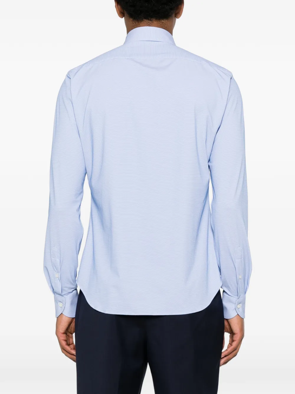 Xacus Overhemd met brede kraag Blauw