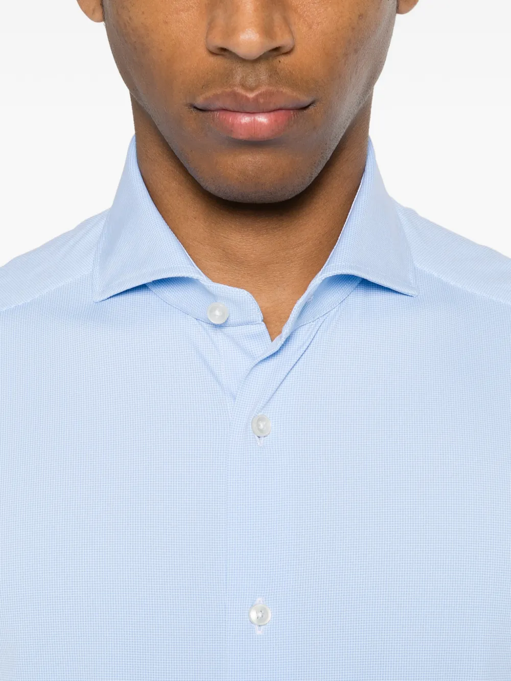 Xacus Overhemd met gespreide kraag Blauw
