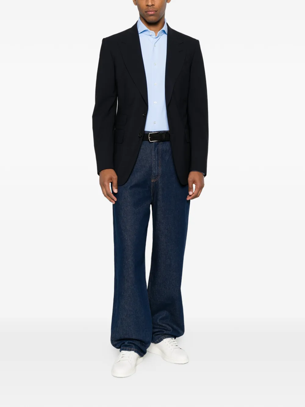 Xacus Overhemd met gespreide kraag Blauw