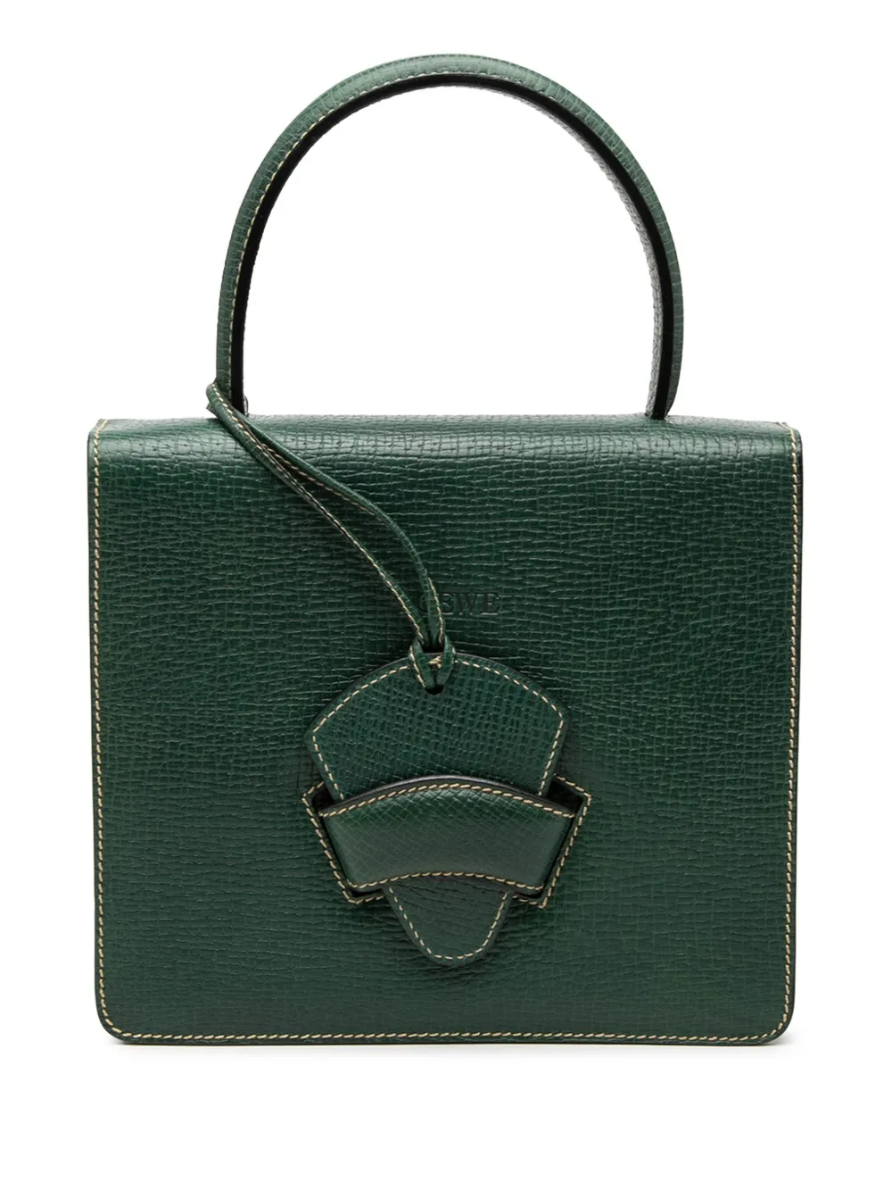 Loewe Pre-Owned 2000-2025 Textured Leather Barcelona Top Handle Bag satchel - Verde
