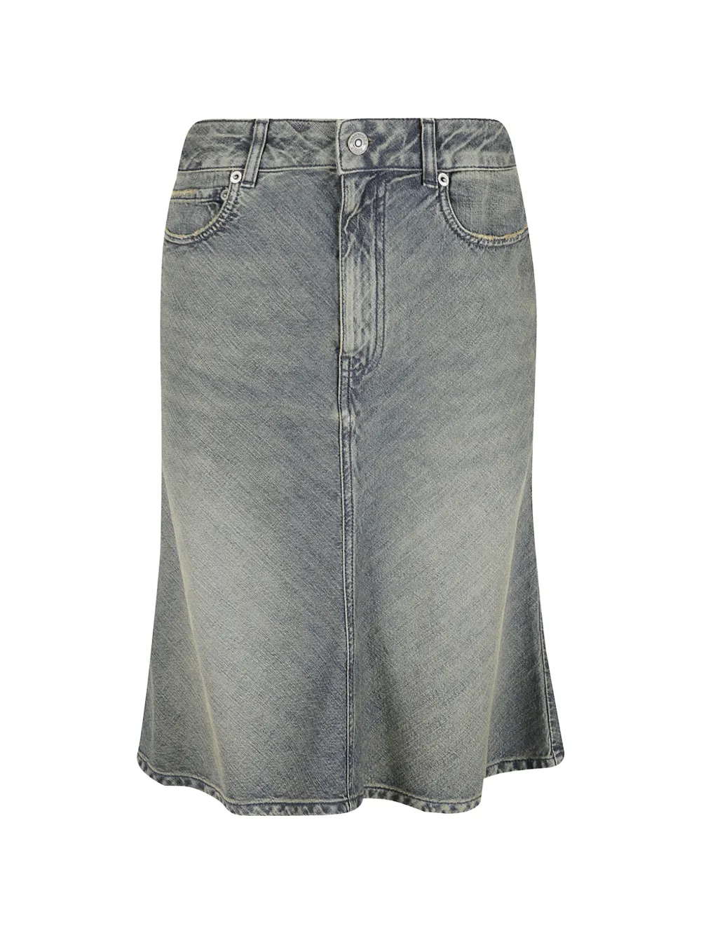Balenciaga faded godet-hem skirt - Blau