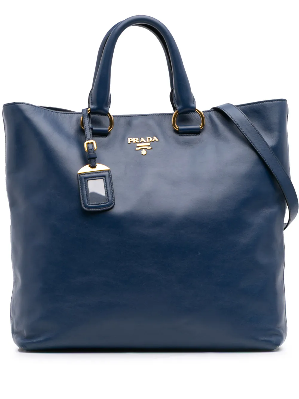Prada Pre-Owned 2010-2025 Soft Calf Open Convertible Tote satchel - Blu