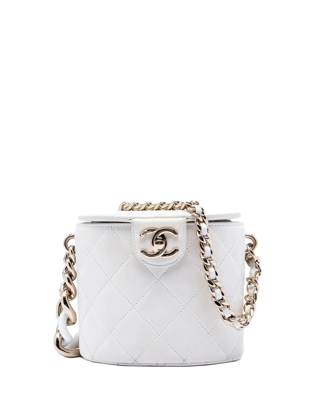 CHANEL Pre-Owned 2019 CC Lambskin Elegant Chain Case vanity bag - Bianco