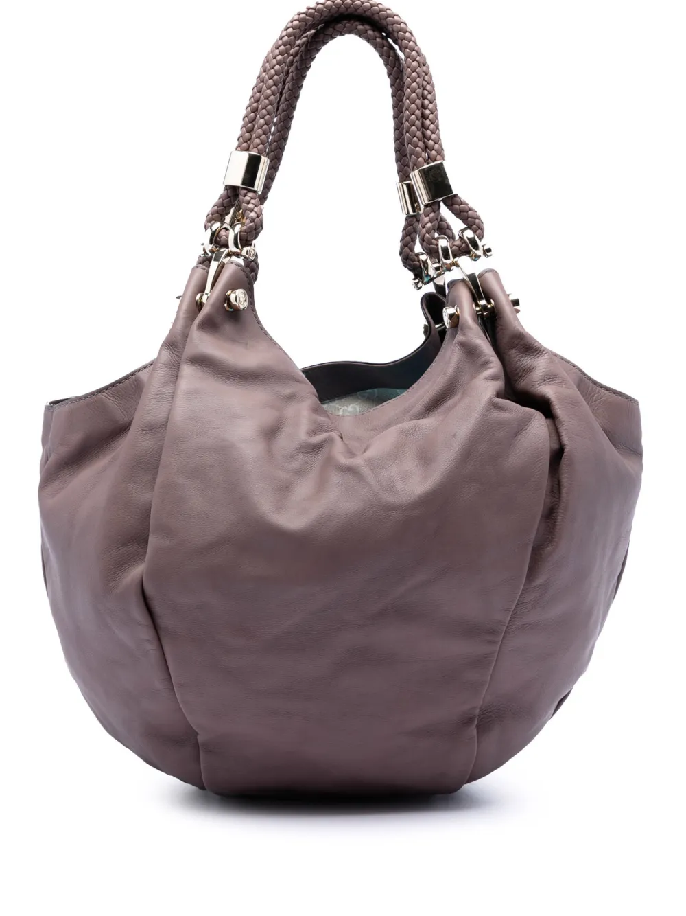 Gucci Pre-Owned 2016-2026 Leather Braided Handle hobo bag - Marrone