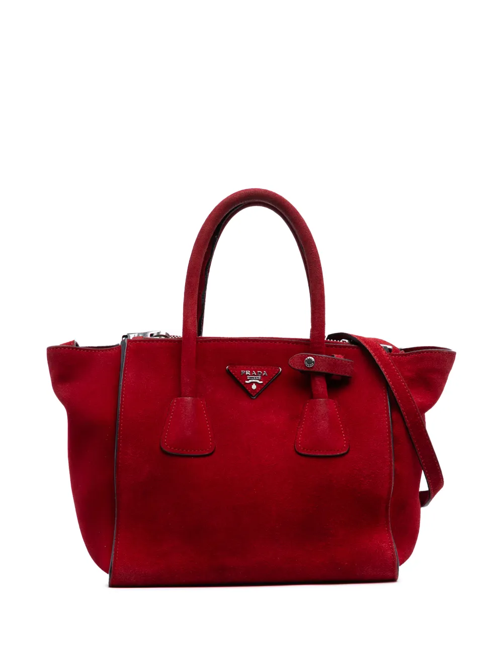 Prada Pre-Owned 2000-2025 Small Scamosciato Twin Pocket satchel - Rosso