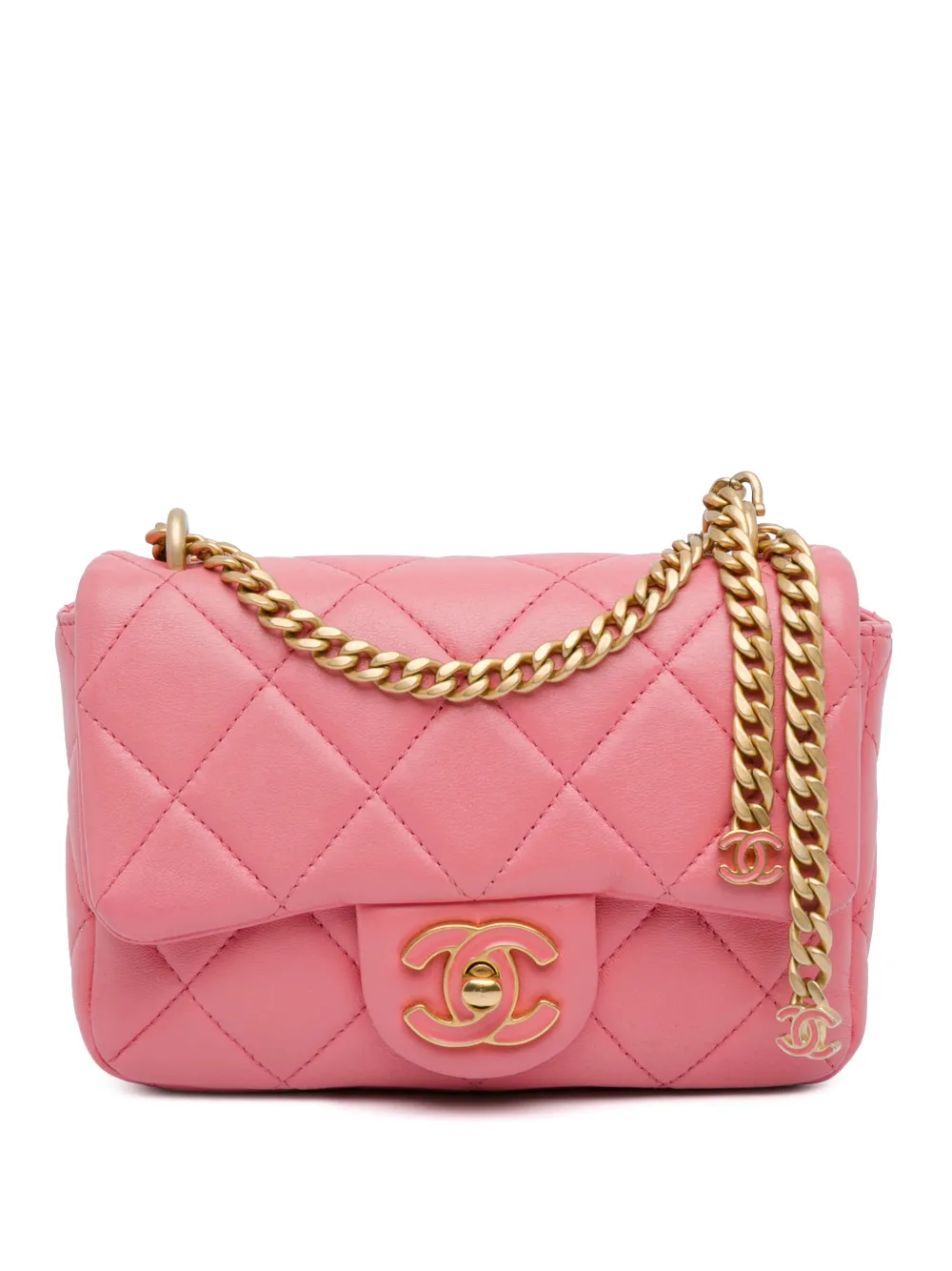 CHANEL Pre-Owned 2022 Mini Lambskin Pending CC Flap crossbody bag - Rosa