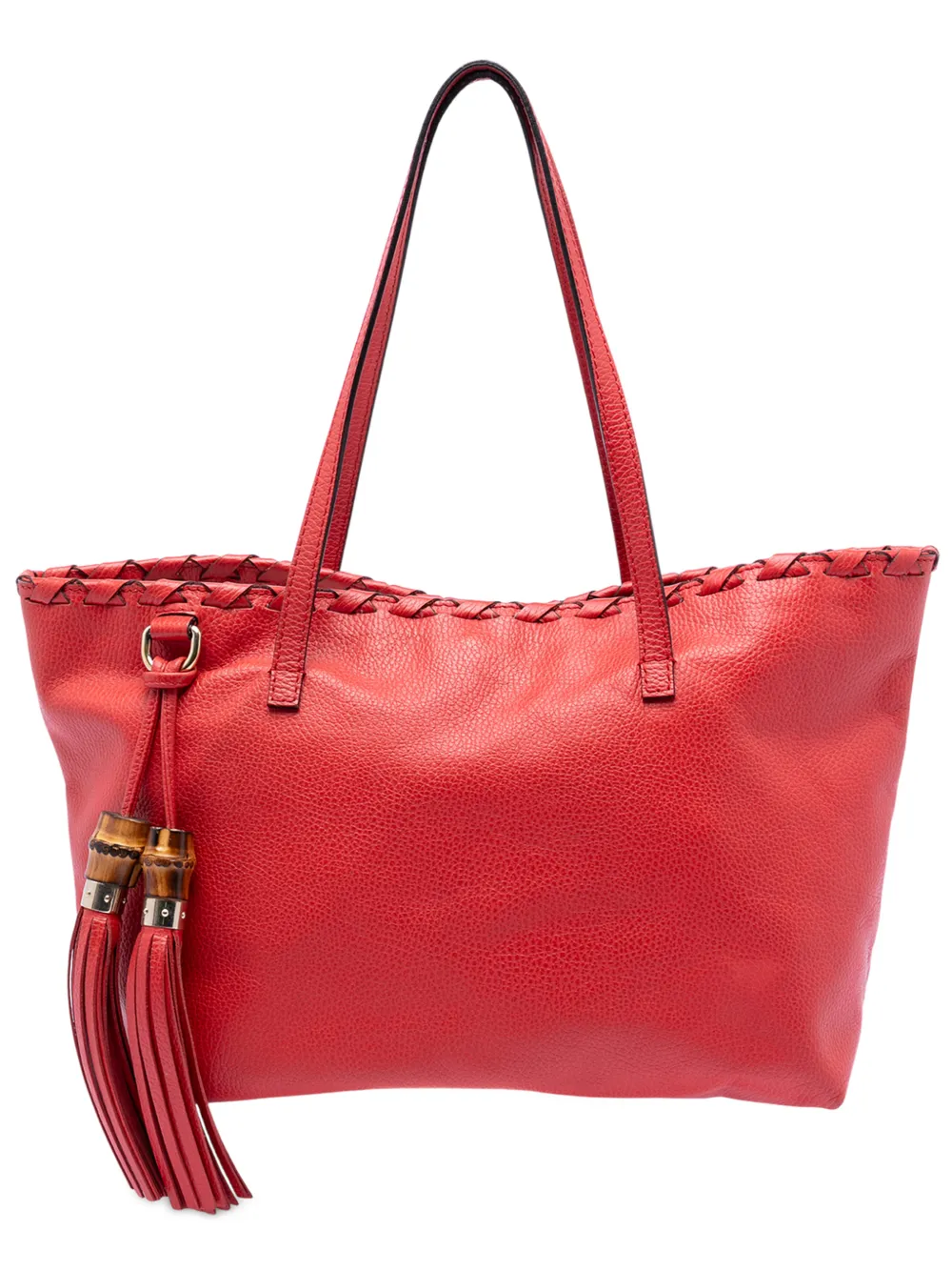 Gucci Pre-Owned 2016-2026 Leather Bamboo Tassel tote bag - Rosso
