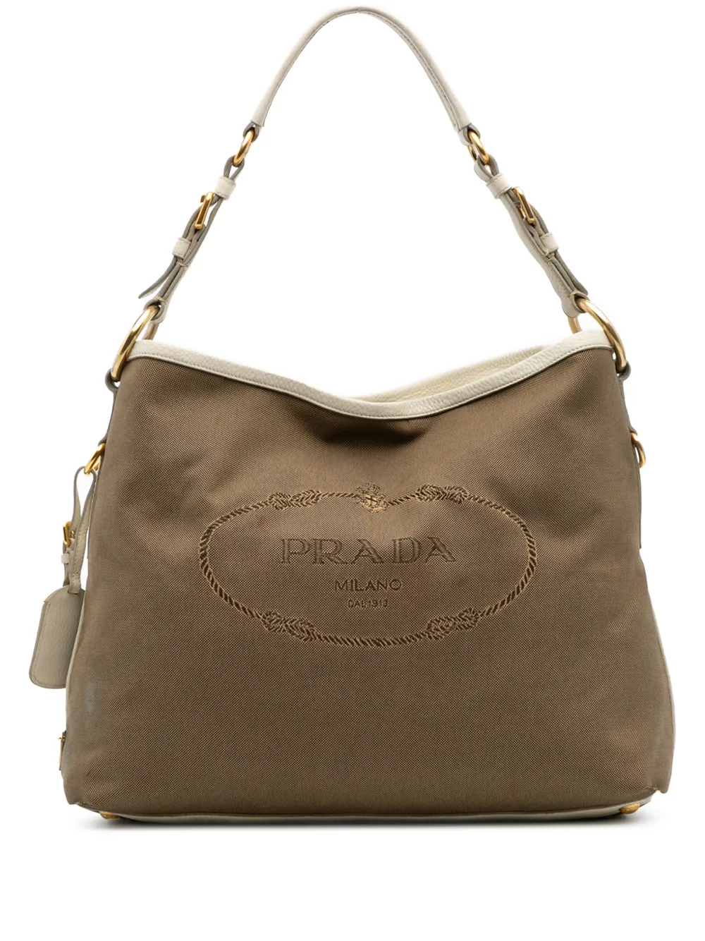 Prada Pre-Owned 2013-2025 Canvas Canapa Logo shoulder bag - Bianco