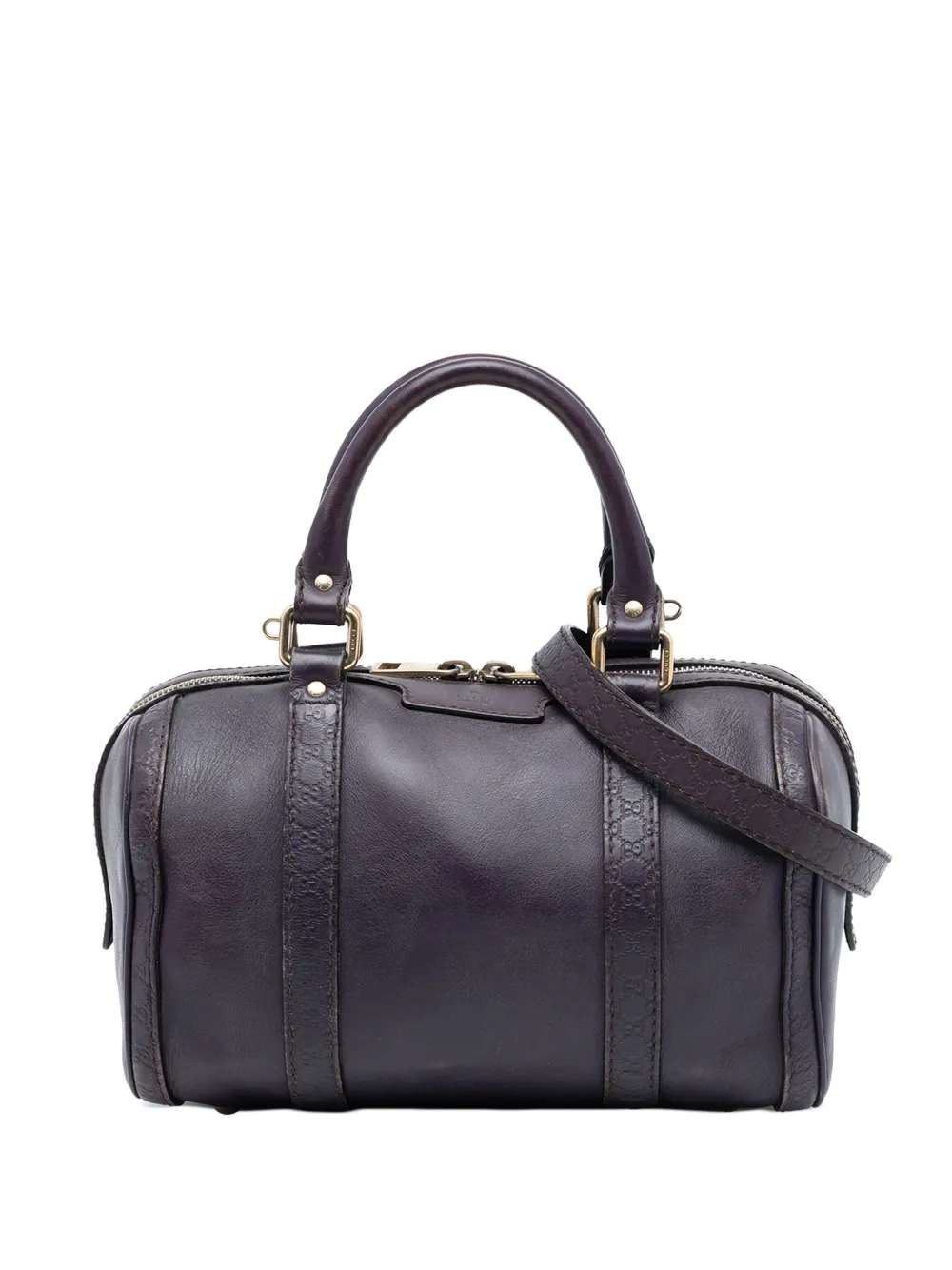 Gucci Pre-Owned 2016-2025 Small Guccissima Trimmed Leather Joy Boston Bag satchel - Viola