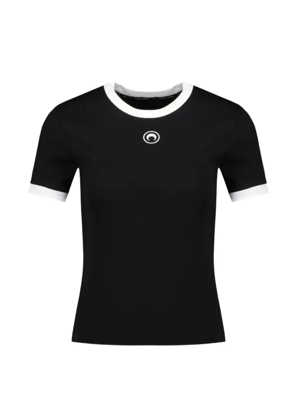 新品　MARINE SERRE ムーン　ロゴ　半袖Tシャツ　ブラック　M Marine Serre ムーンロゴ Tシャツ | ブラック | FARFETCH JP