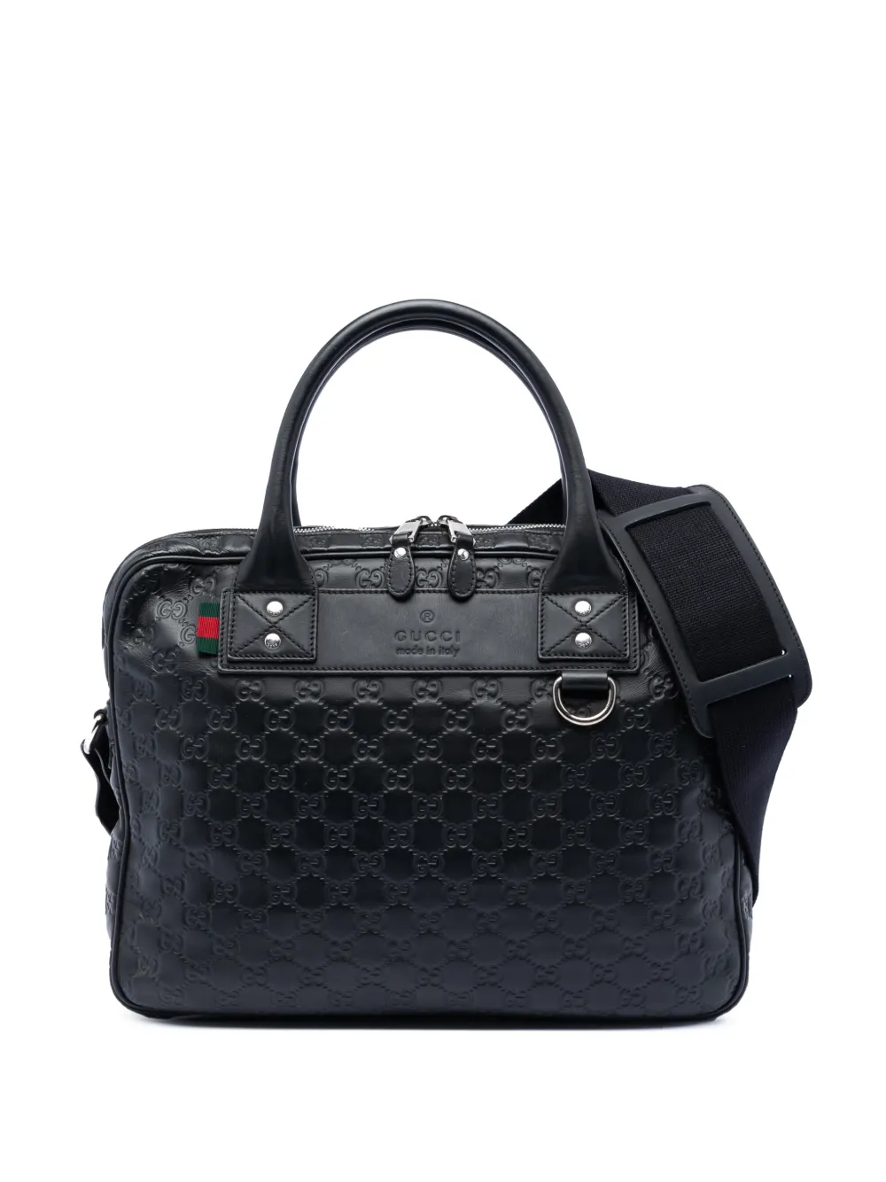Gucci Pre-Owned 2016-2026 Guccissima Web business bag - Nero