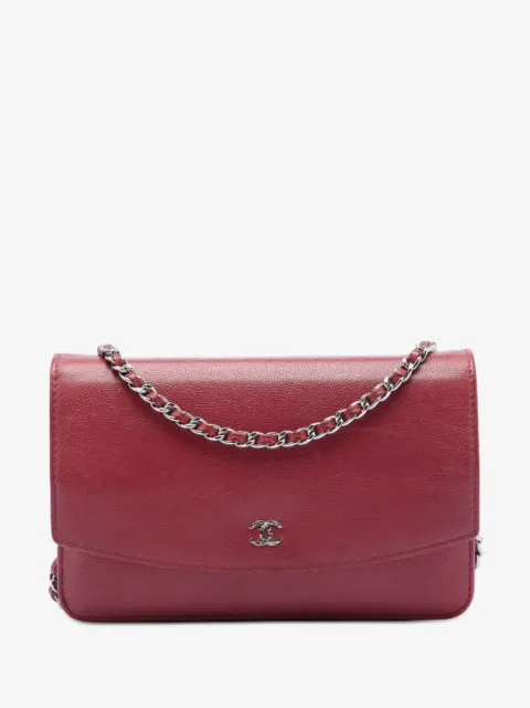CHANEL Pre-Owned 2013-2014 CC Caviar Sevruga Wallet On Chain crossbody bag
