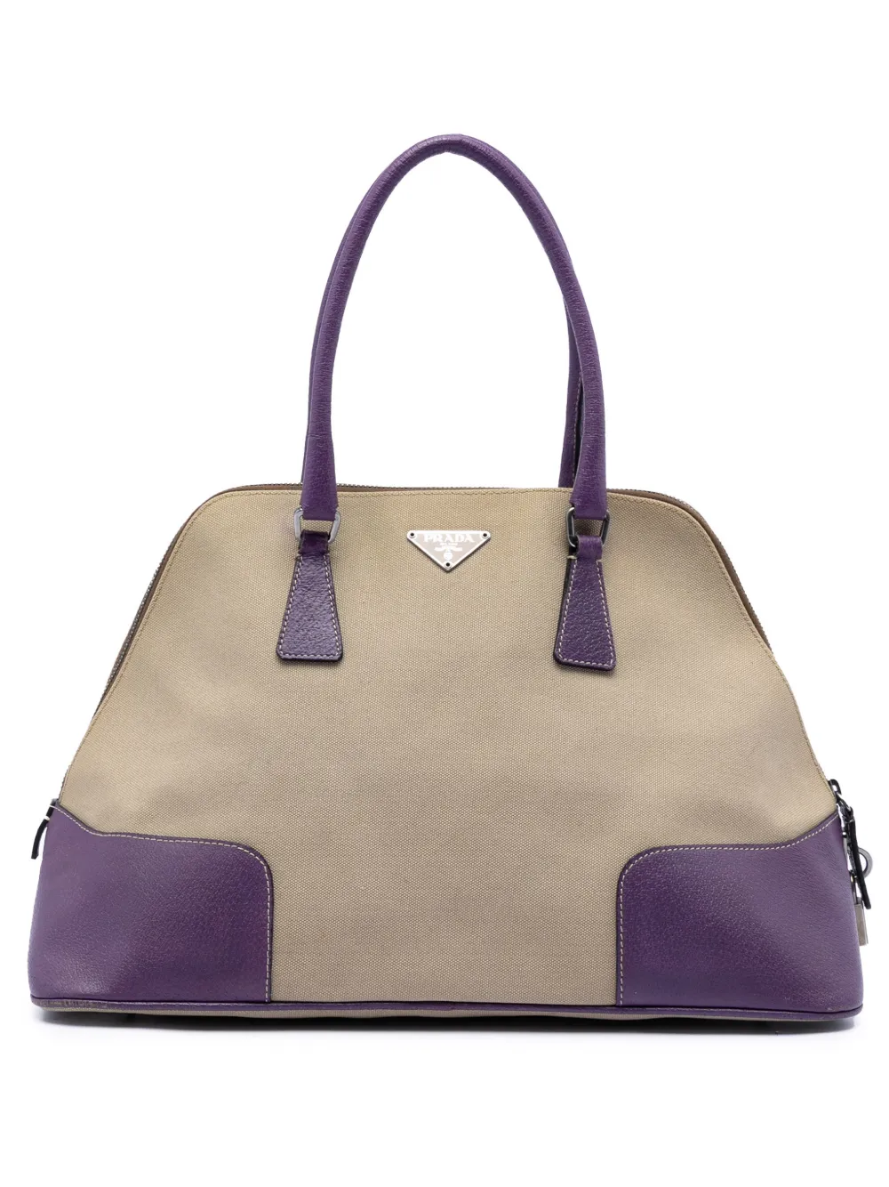 Prada Pre-Owned 2000-2026 Cinghiale Trimmed Canapa Dome handbag - Viola