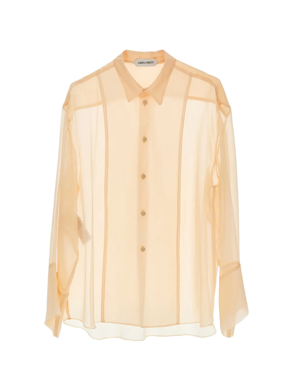 Alberta Ferretti sheer silk blouse - Toni neutri