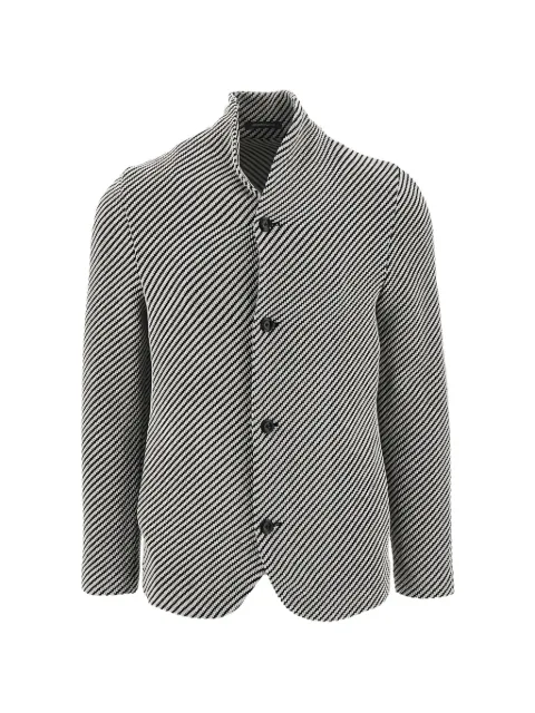 Emporio Armani Icon diagonal-stripe textured jacket