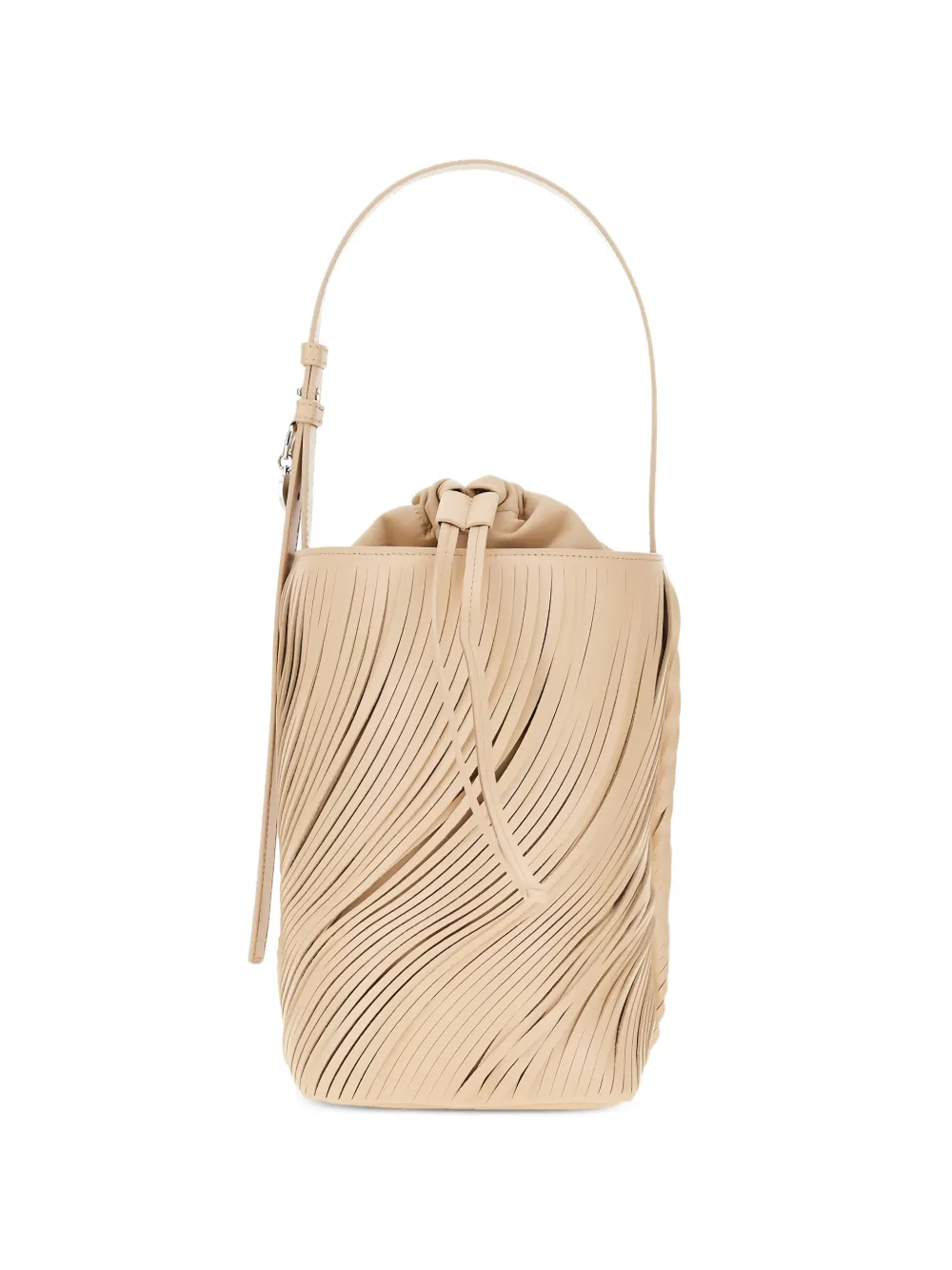 Emporio Armani fringe-detailed leather bucket bag - Toni neutri