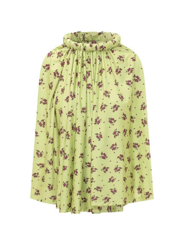 Coperni Circle Floral-print Top in Green