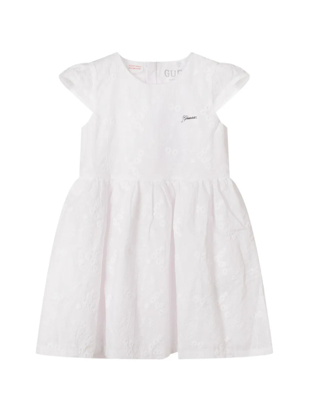 guess kids Sangallo muslin dress - Weiß
