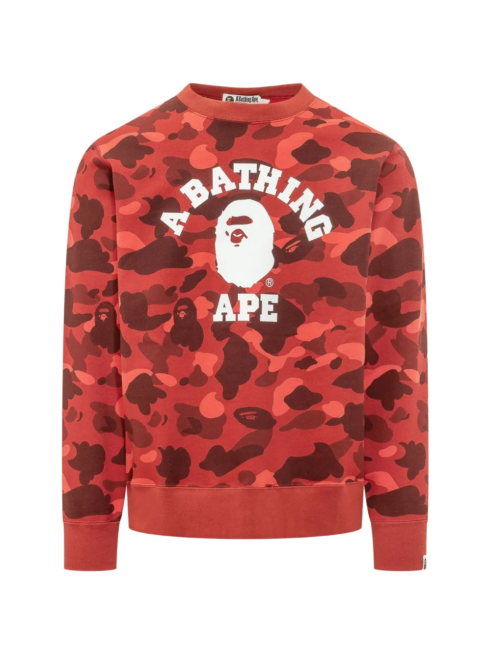 A BATHING APE® camouflage-print logo-print sweater - Rot