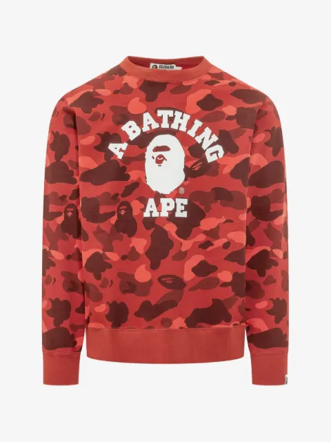 A BATHING APE® camouflage-print logo-print sweater