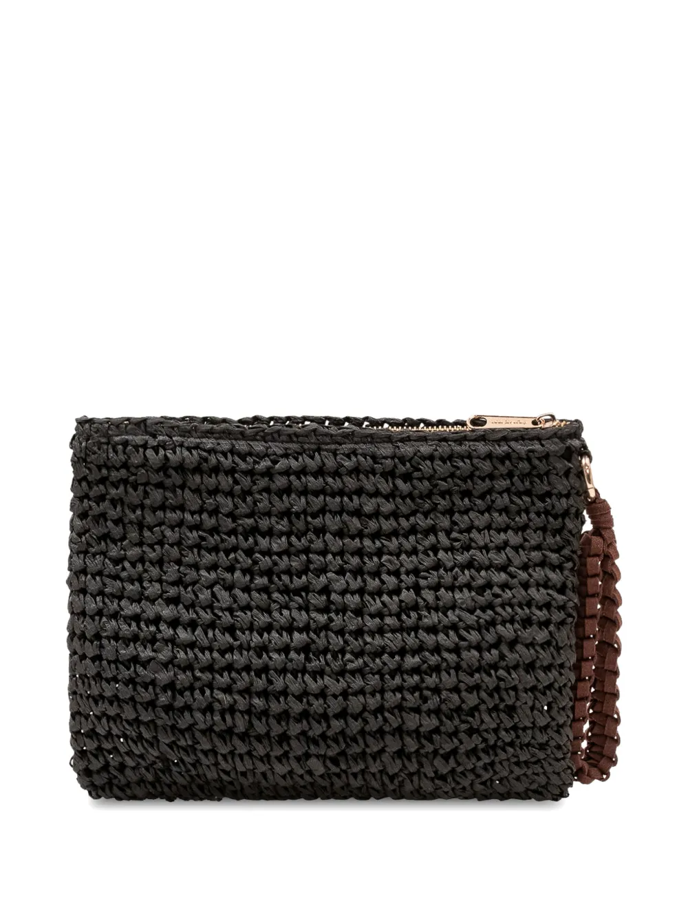 Sundek Momo rieten clutch Zwart