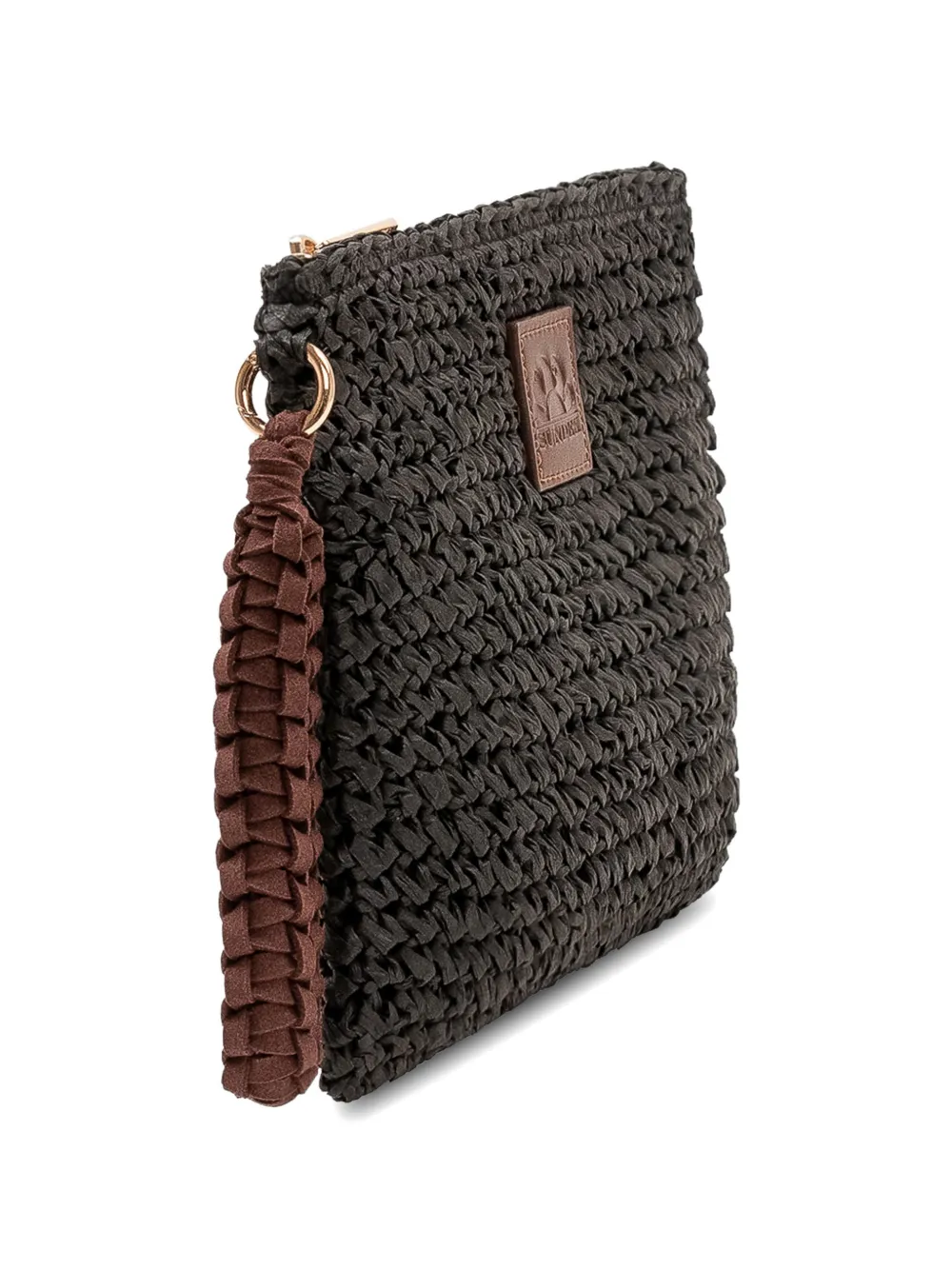 Sundek Momo rieten clutch Zwart