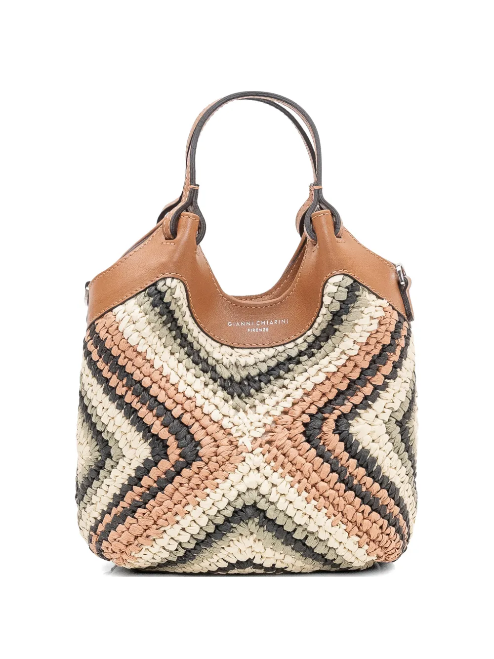 GIANNI CHIARINI Borsa tote Dua con motivo chevron - Toni neutri