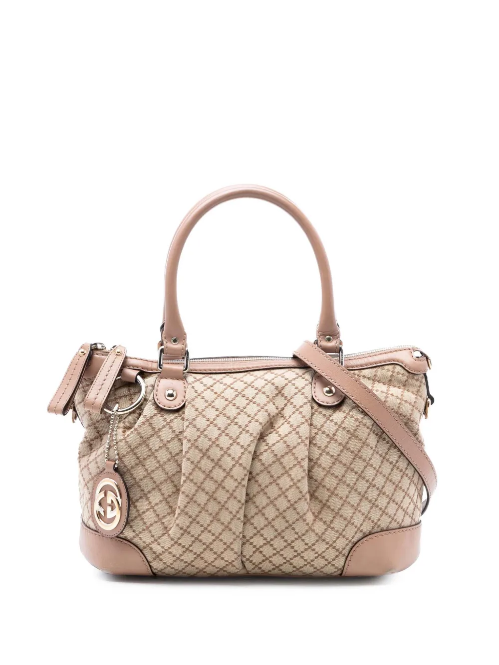 Gucci Pre-Owned 2016-2026 Diamante Canvas Sukey satchel - Toni neutri