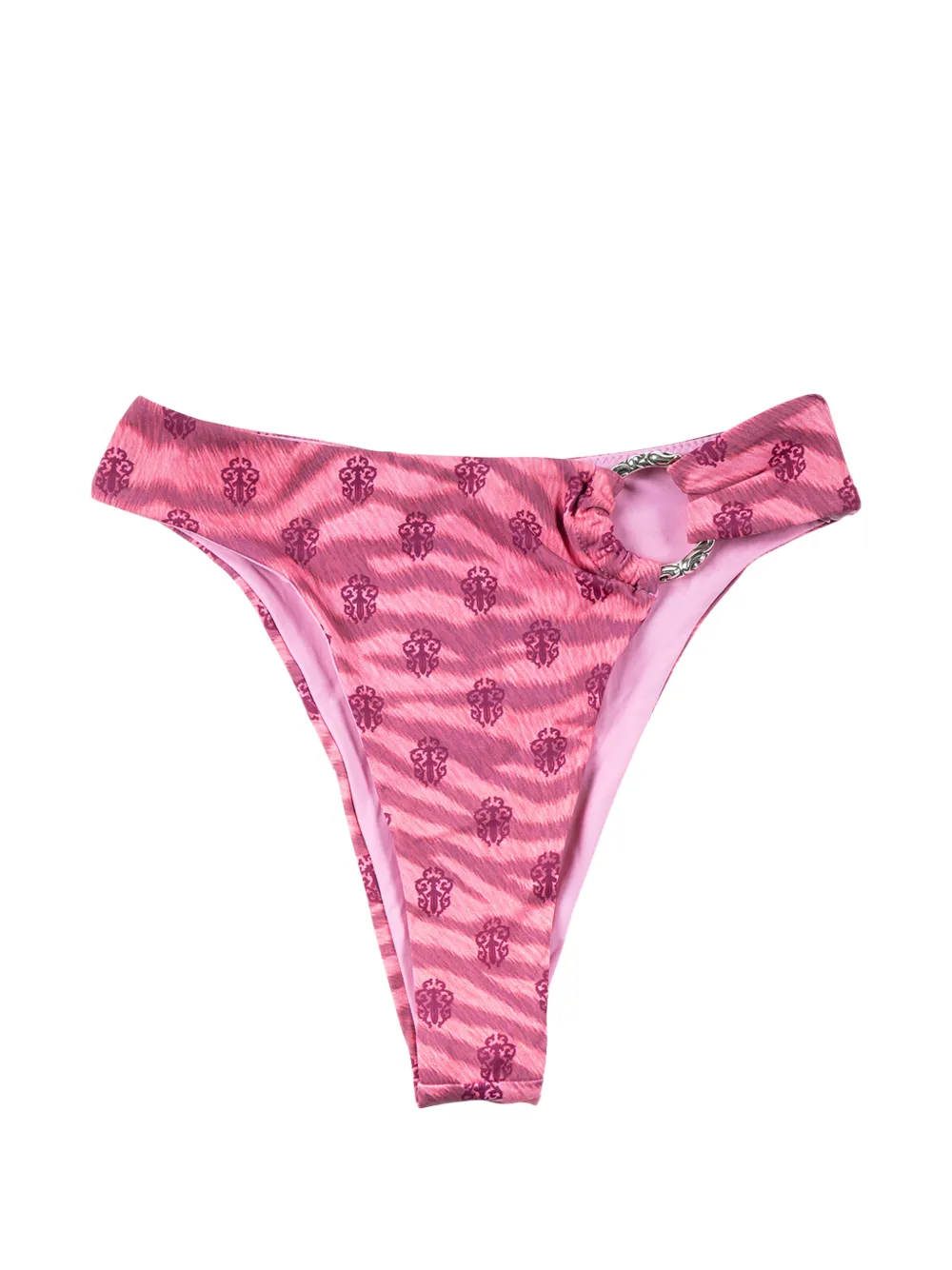 Chrome Hearts monogram-print ring-detail bikini bottoms - Rosa