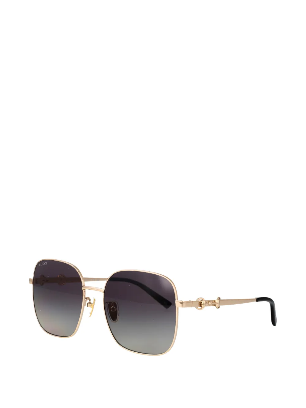 Gucci Eyewear Horsebit zonnebril met vierkant montuur Goud
